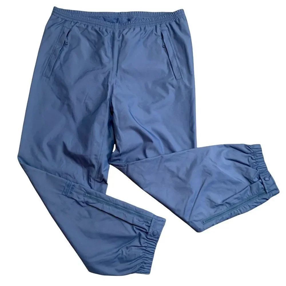 Vintage Eddie Bauer Nylon Waterproof Pants L Blue Snow Rain Hiking Ultrex NEW